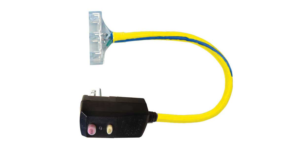 US Wire Company Yellow Jacket 2877 120V/15A Right Angle GFCI 12/3 SJTW 2 Cord Set with Lighted Receptacle