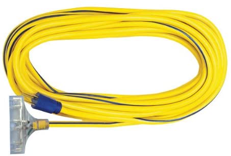 Voltec Yellow SJTW 15A Lighted Tri-Tap 100' (76100)