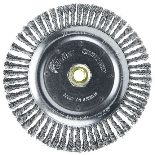 Weiler Roughneck 7-inch Root Pass Weld Cleaning Brush with .020-inch Steel Wire Fill and 5/8"-11 UNC Nut 09000