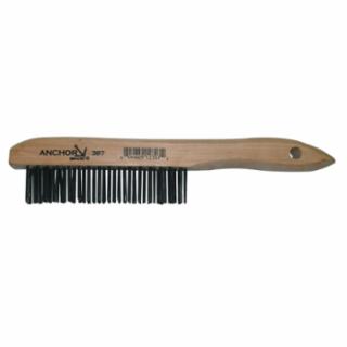 Anchor Brand Hand Scratch Brushes, 4 X 16 Rows, Carbon Steel Bristles, Shoe Wood Handle 102-387