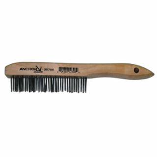 Anchor Brand Hand Scratch Brushes (102-387SS)4 X 16 Rows, Stainless Steel Bristles, Shoe Wood Handle