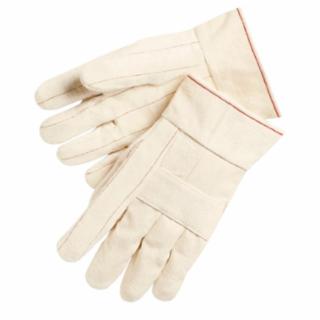 Mcr Safety Canvas Double Palm And Hot Mill Gloves, Cotton/Unlined, Beige, Large - 12 per DOZ - 9124K