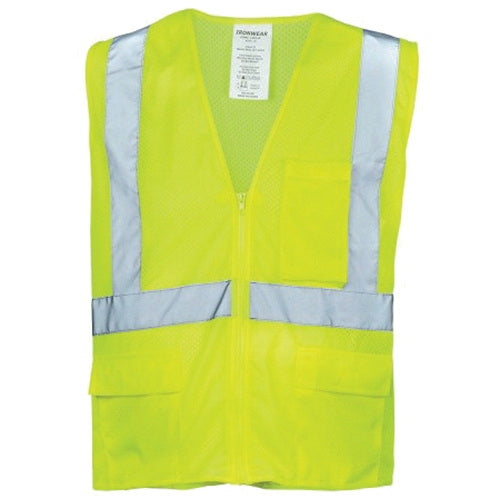 Ironwear® 1284-LZ 2XL, Lime Mesh Reflective Tape Class 2 Vest