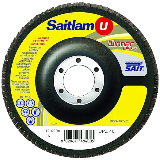 United Abrasives-SAIT 73403 SAIT Flap Disc Type 29 Cutting Wheel (10 Pack), 4 x 5/8"