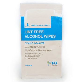 FG Clean Wipes White Polyester Cleaning Wiper - Sachet - 1 per sachet, 30 per box - 6 in Overall Length - 8 in Width - 6-C86-EFP (14644525)