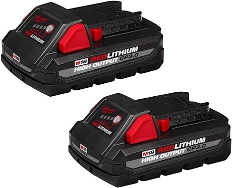 Milwaukee 48-11-1837 M18 18 Volt High Output CP 3.0 Ah Lithium-Ion Slide Battery, 2 Pack