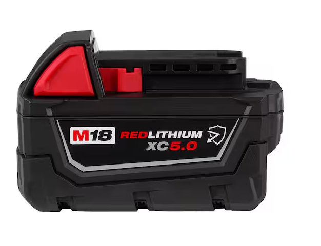 Milwaukee M18 18-Volt 5.0 Ah Lithium-Ion XC Extended Capacity Resistant Battery Pack (48-11-1850R)