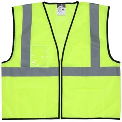 MCR Safety VCL2MLZX3 Luminator™ VCL2MLZ Economy Grade Safety Vest, 3XL, Hi-Viz Fluorescent Lime, Polyester Mesh, Zipper Closure, 3 Pockets, ANSI Class: Class 2, ANSI/ISEA 107-2015 Type R