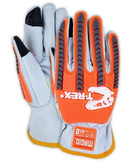 Magid TRX841XL T-REX Rebel Series Goatskin Touchscreen Compatible Driver Style Impact Glove - Cut Level A4, X-Large, 1 Pair