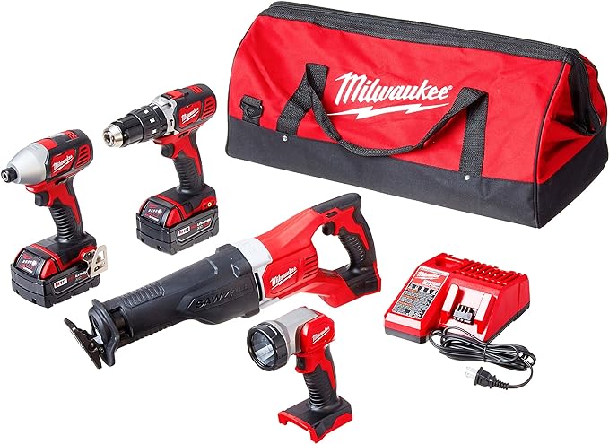 Milwaukee 2696-24 M18™ Cordless LITHIUM-ION 4-Tool Combo Kit