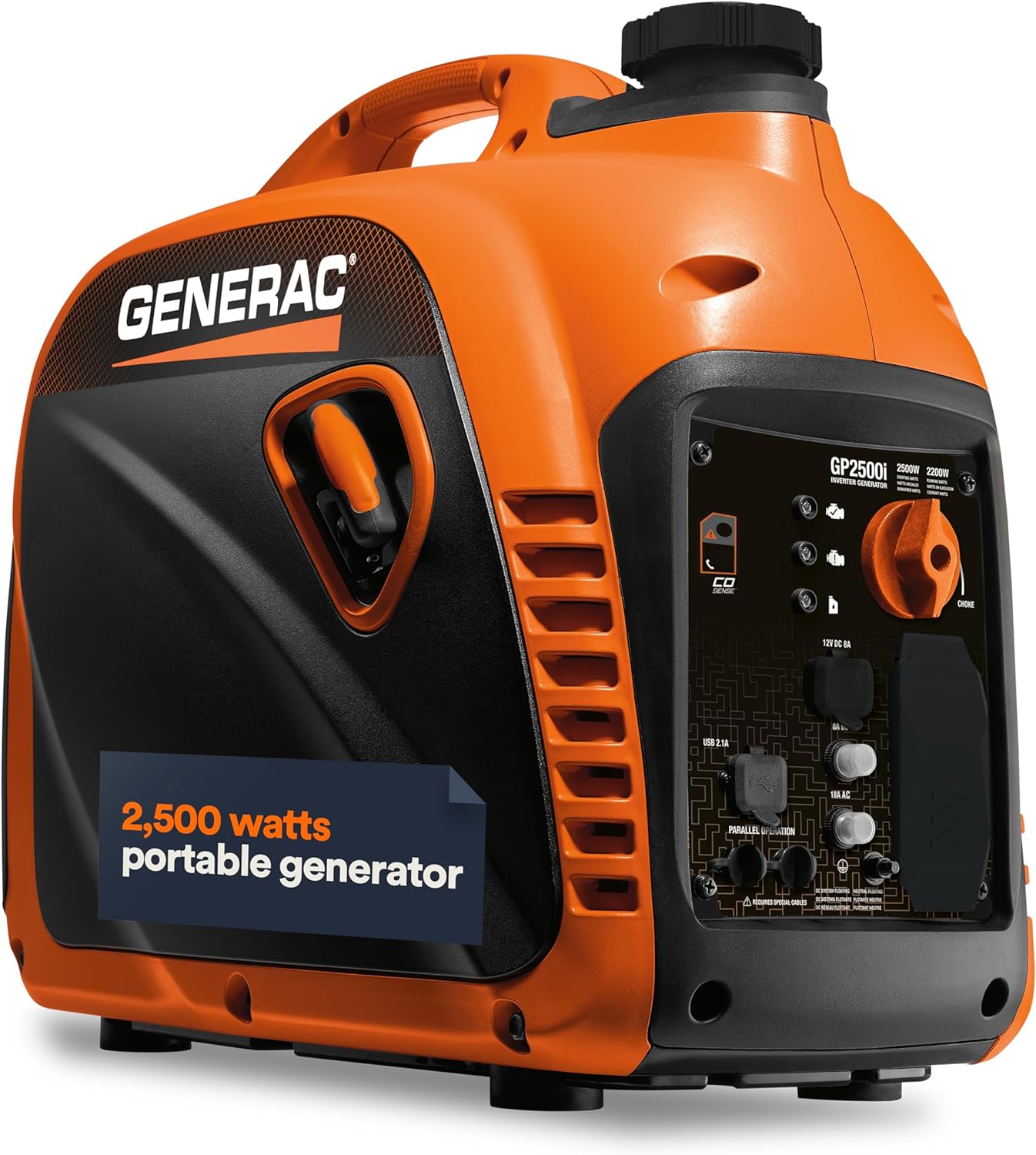 Generac 8250 GP2500i 2,500-Watt Gas Powered Portable Inverter Generator