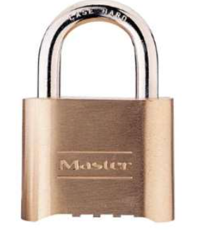 Master Lock No. 175 Combination Brass Padlock, 5/16 in Dia, 1 in L X 1 in W, Steel - 6 EA (470-175)