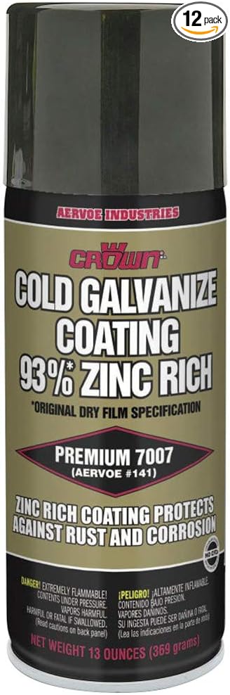 Crown 205-7007 Cold Galvanizing Compound (Aerosol Can), 16 oz (Pack of 12)