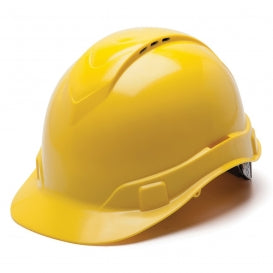 Pyramex HP44130V Ridgeline Vented Hard Hat - 4-Point Ratchet Suspension - Yellow