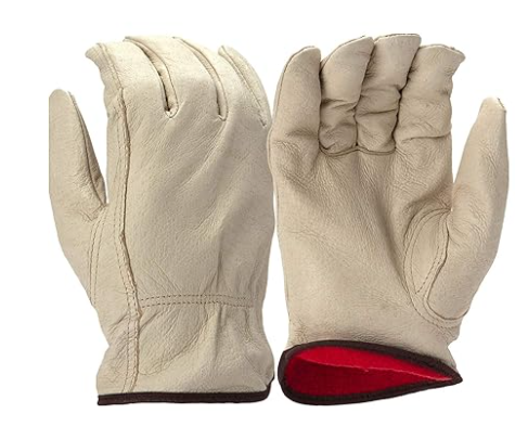 Pyramex GL4003KXL Pigskin Fleece Lined Leather Driver Gloves w/Keystone Thumb - (X-Large) (per doz)