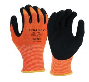 Pyramex GL608C Hi-Vis Orange A6 Micro-Foam Sandy Nitrile Dipped Gloves