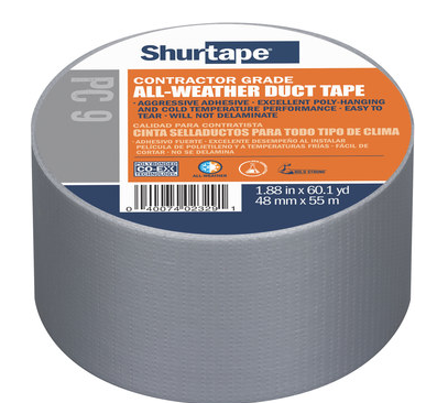 Shurtape PC 9 Silver Duct Tape - 48 mm Width x 55 m Length - 9 mil Thick -152305