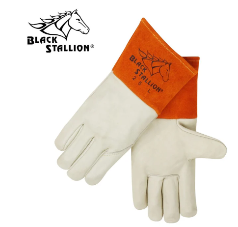 Revco Black Stallion 25 Long Cuff Premium Cowhide Mig Welding Gloves, Large