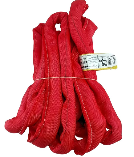 Unibor VR5 X 12' Red Slings 4'-30' Lengths in Listing, Double PLY Cover Endless Round Poly Lifting Slings, 13,200 (14000-05-RD-D)