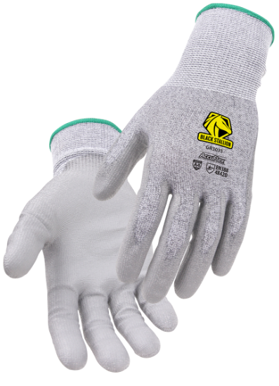 Revco GR3035-GY AccuFlex A4 Cut-Resistant PU-Coated Knit Glove, Gray, Medium - Pkg 12