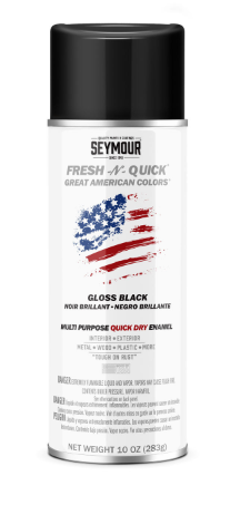 Seymour Fresh-N-Quick Multi-Purpose Spray Paint, Gloss Black (10 oz) (0000110003)