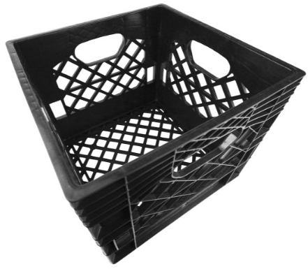 Farmplast Square Milk Crates Black 250 class (131311-BLK)