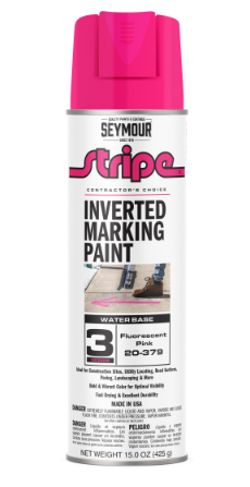 20-379 Seymour Stripe 3-Series Inverted Ground Marking Paint, Florescent Pink (15oz)