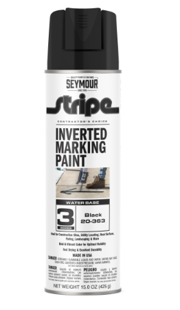 Seymour  20-363 Stripe 3-Series Inverted Ground Marking Paint, Black (15oz)