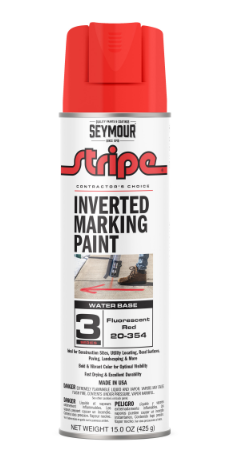 20-354 Seymour Stripe 3-Series Inverted Ground Marking Paint, Florescent Red (15oz)