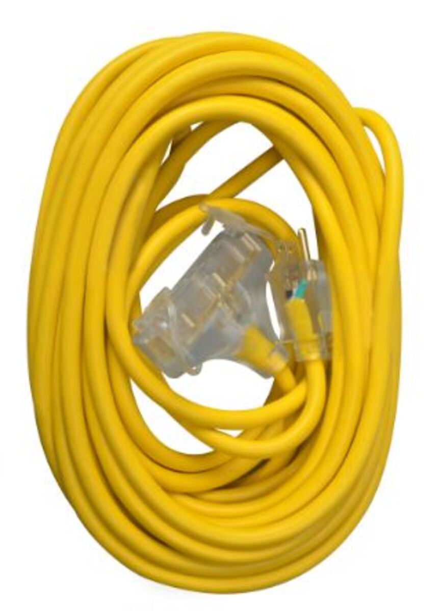 Southwire  12/3 SJTW 50' Yellow Tritap Outdoor Extension Cord with Power Light Indicator (4188SW8802)