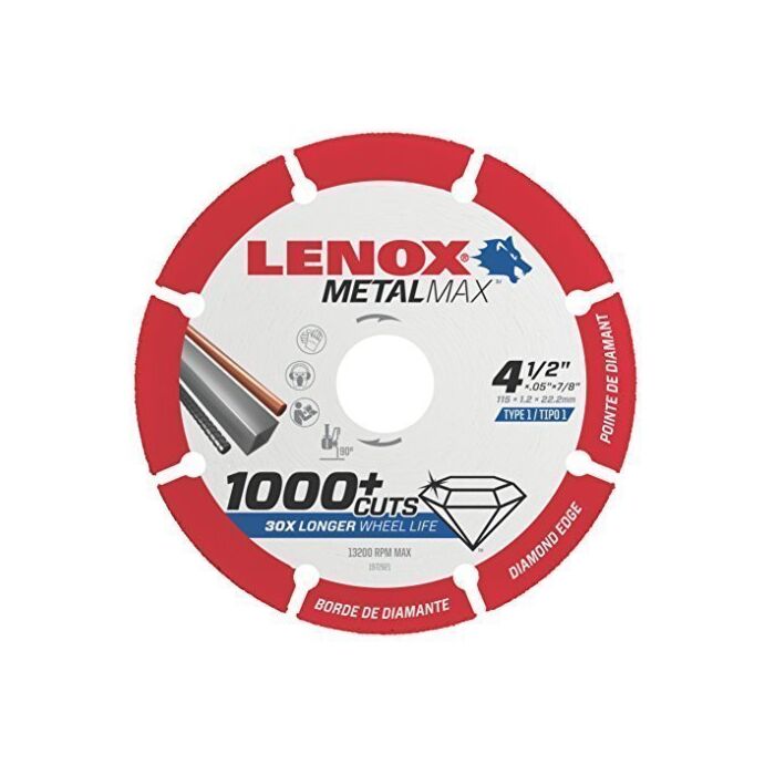 Lenox 1972921 MetalMax Diamond Cutoff Wheel 4.5" x 7/8"