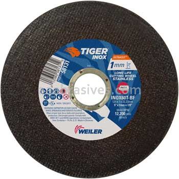 Weiler 58131 5 x 1mm x 7/8 AH INOX60T Tiger® INOX Ultracut 1mm Type 1 Thin Cutting Wheel