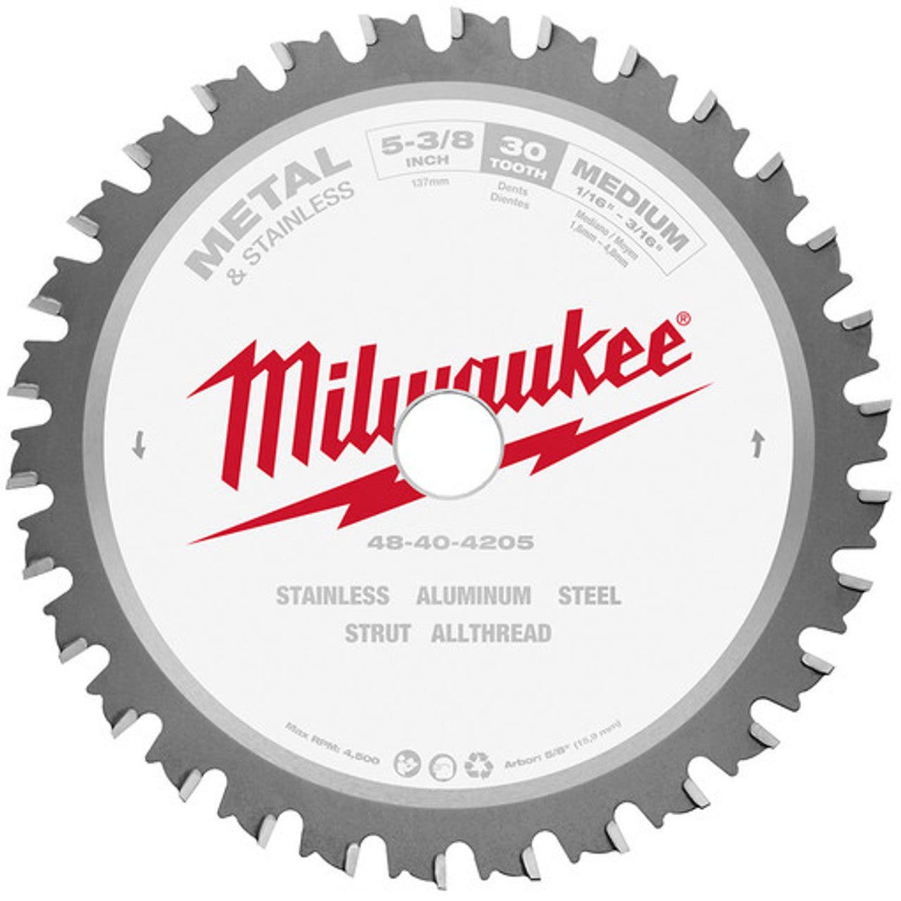 Milwaukee 48-40-4205 5-3/8 Metal Cutting Circular Saw Blade 5/8 Arbor