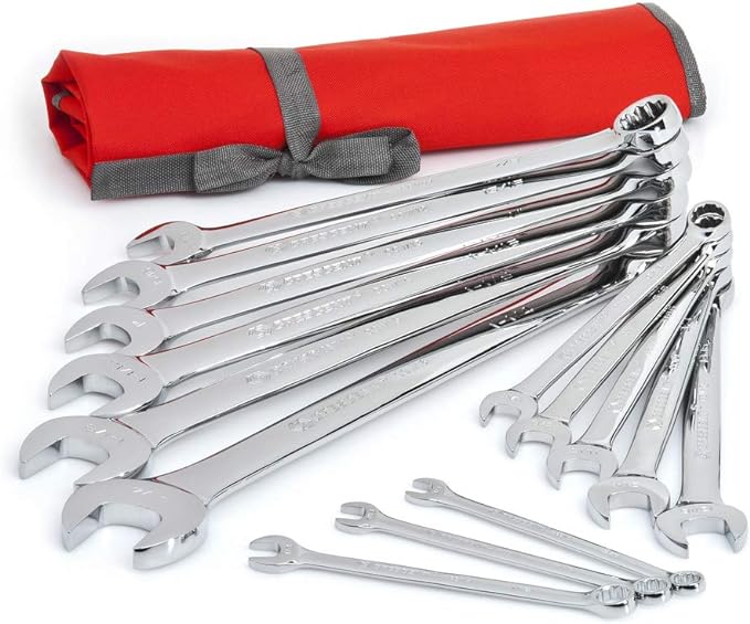 Crescent 14 Piece 12 Point SAE Combination Wrench Set with Tool Roll - CCWS4