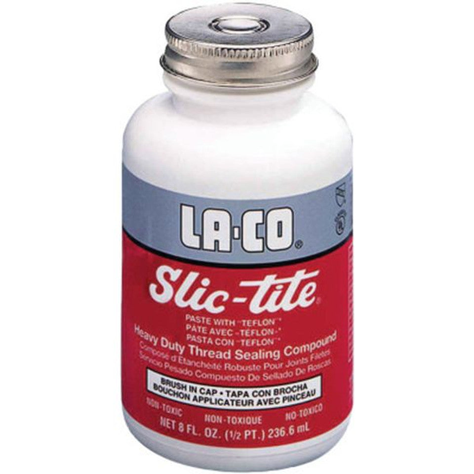 MARKAL LA-CO 42029 Slic-Tite Paste Thread Sealants w/ PTFE, 1 pt, Brush-In-Cap, White