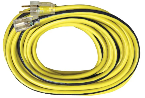 Voltec 12/3 SJTW Outdoor Extension Cord W/Lighted Ends, 05-00364, Black/Yellow, 25'