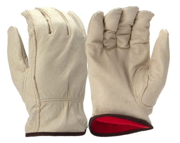 Pyramex GL4003K Winter Fleece-Lined Pigskin Leather Gloves w/ Keystone Thumb