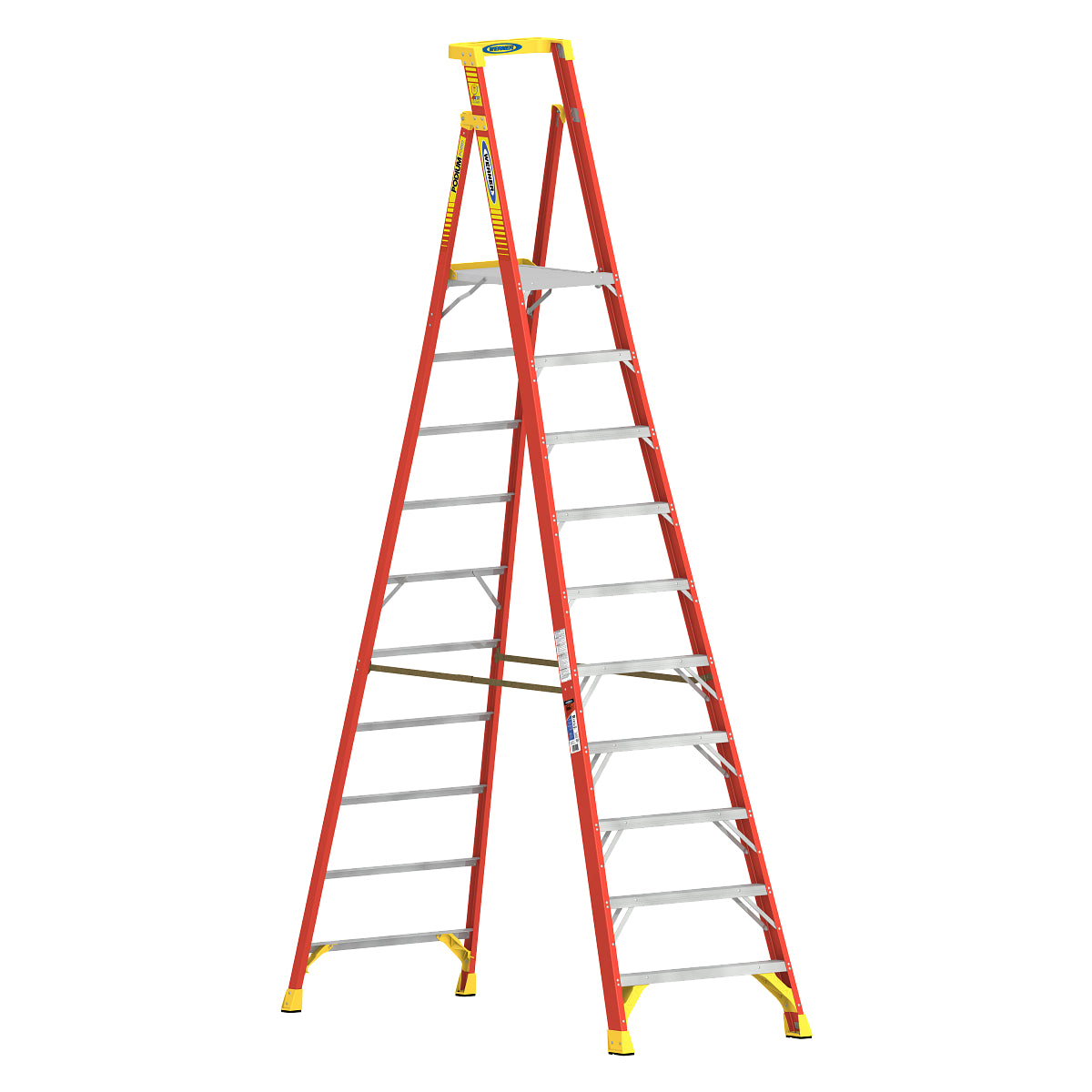 Werner 16ft Reach Height Fiberglass Podium Ladder 10ft Type IA PD6210