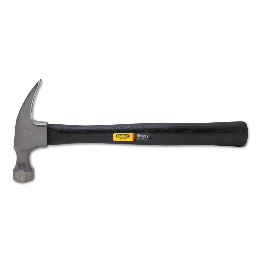 Stanley Wood Handle Nail Hammer, High Carbon Steel, Hickory, 12-3/4 in L, 16 oz (680-51-716)