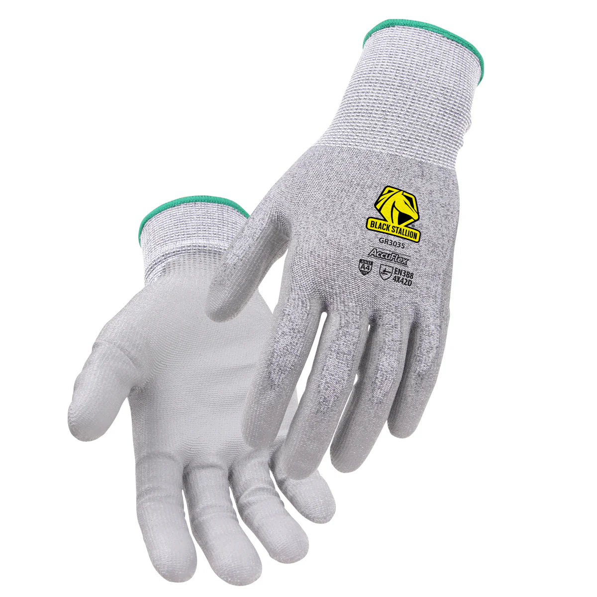 Revco Black Stallion GR3035-GY AccuFlex™ A4 Cut-Resistant PU-Coated Knit Glove, Medium