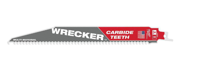 Milwaukee 9 in. 6 TPI WRECKER Carbide Teeth Multi-Material Cutting SAWZALL Reciprocating Saw Blades (3-Pack)