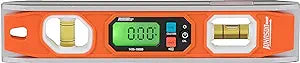 Johnson Level & Tool 1435-1000D Magnetic Programmable Digital Torpedo Level, 10", Orange