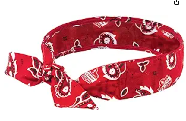 Ergodyne Chill-Its® 6700 Evaporative Cooling Bandanas, 8 in X 13 in, Red Western