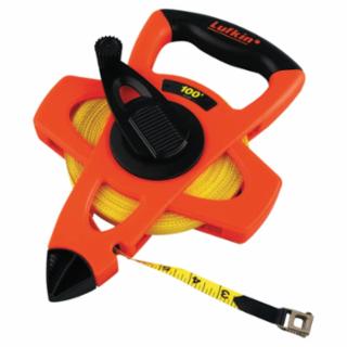 Lufkin Hi-Viz® Orange Reel Fiberglass Tapes, 1/2 in x 100 ft, 1/8 in Grad. (FE100)