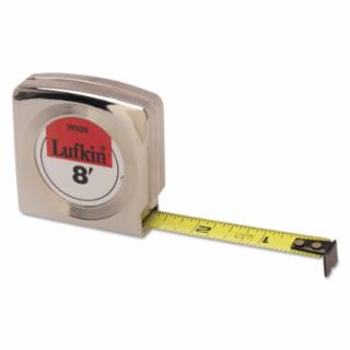 Lufkin Tape Measures 182-W928  1/2 in x 8 ft, Inch, A1, Chrome