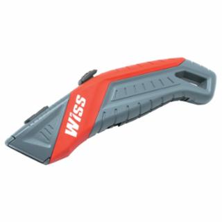 Wiss Auto-Retracting Safety Utility Knife, 7 in, Black Oxide, Gray/Red 186-WKAR2