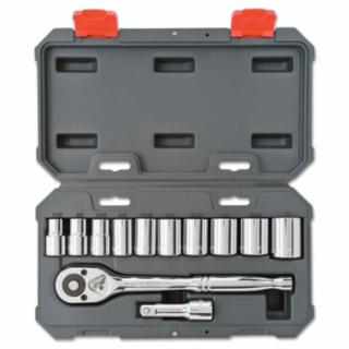 Crescent CSWS11 12 Piece Drive Socket Wrench Set with Blow Molded Case, 1/2 in, SAE, 12 Point