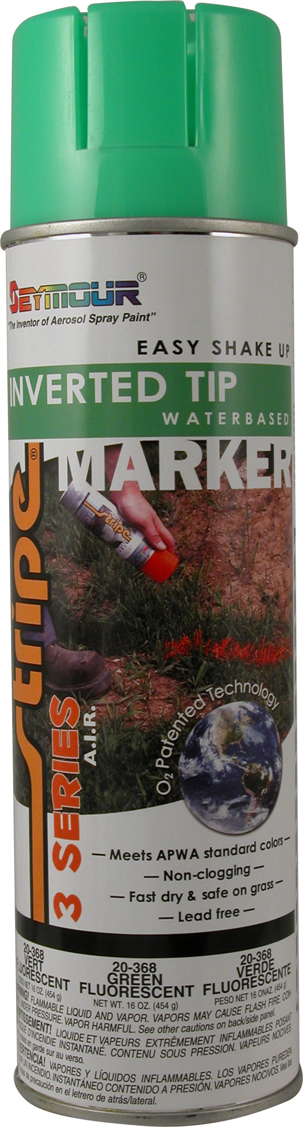 Seymour Stripe 3-Series Inverted Ground Marking Paint, Florescent Green (15oz) 20-368