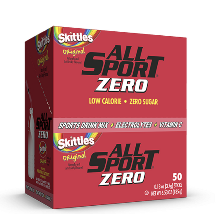 All Sport Zero 10122541 Premium Hydration Powder Sticks for Water Bottles, Skittles Flavor, Sold As Case (500 sticks per case)