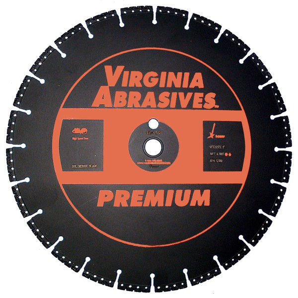 Virginia Abrasives 14" x .142" x 1/20mm Fire, Rescue, Demolition Diamond Blade with Drive Pinhole (425-05243)